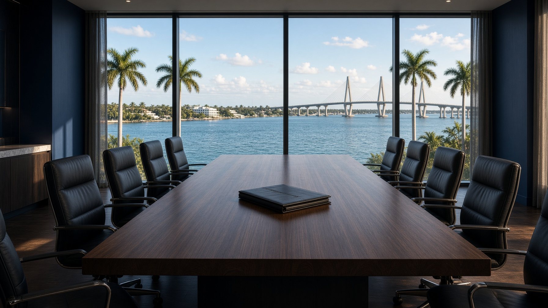 Conference room overlooking a Florida waterfront